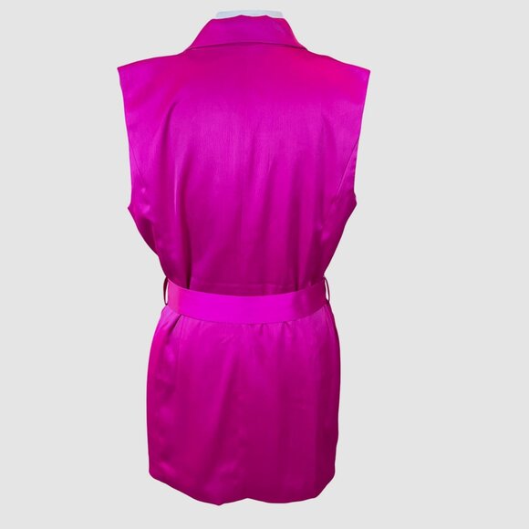House of Harlow 1960 Fuschia Sleeveless Belted Blazer Mini Dress LG NWOT - Picture 3 of 7